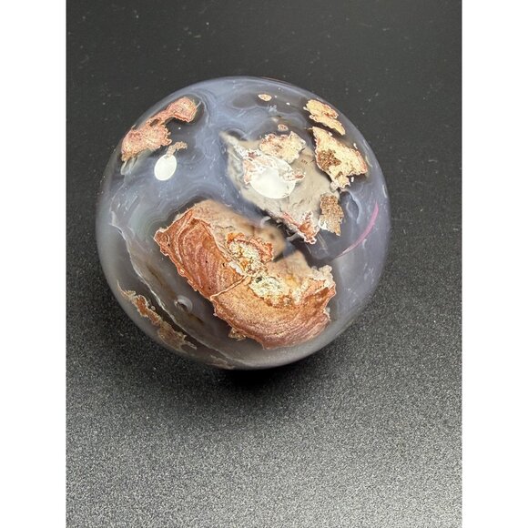 Natural Football Volcano Agate Sphere UVs Healing Crystal Stone 60.4mm 304g - Picture 1 of 15